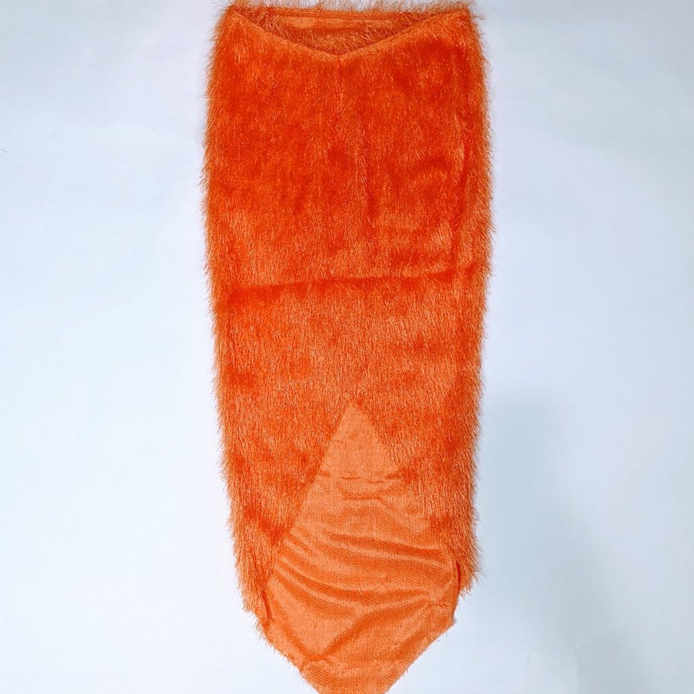 Y2K Maximalist Fuzzy Asymmetrical Orange Skirt